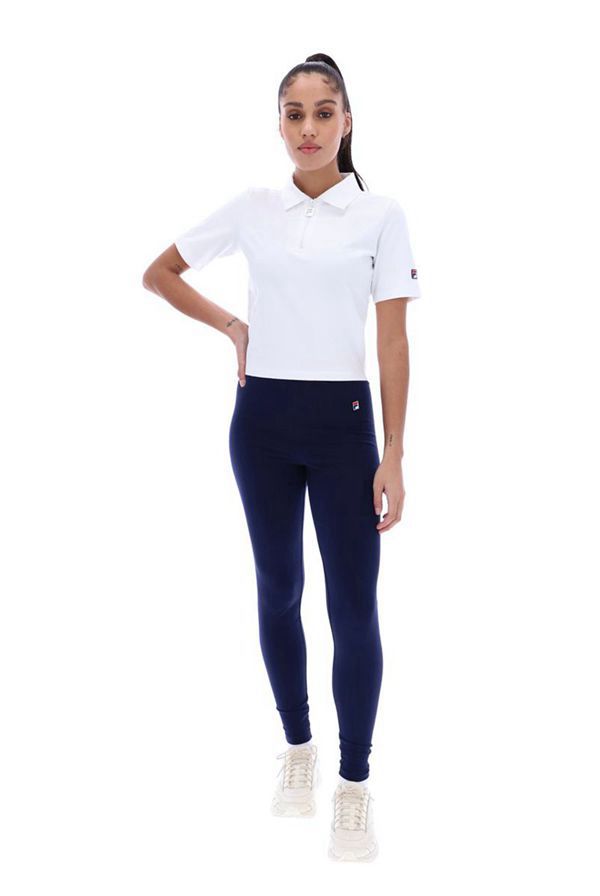 Camisas Polo Fila Mujer Blancas - Orla Zip - España 459621PSX